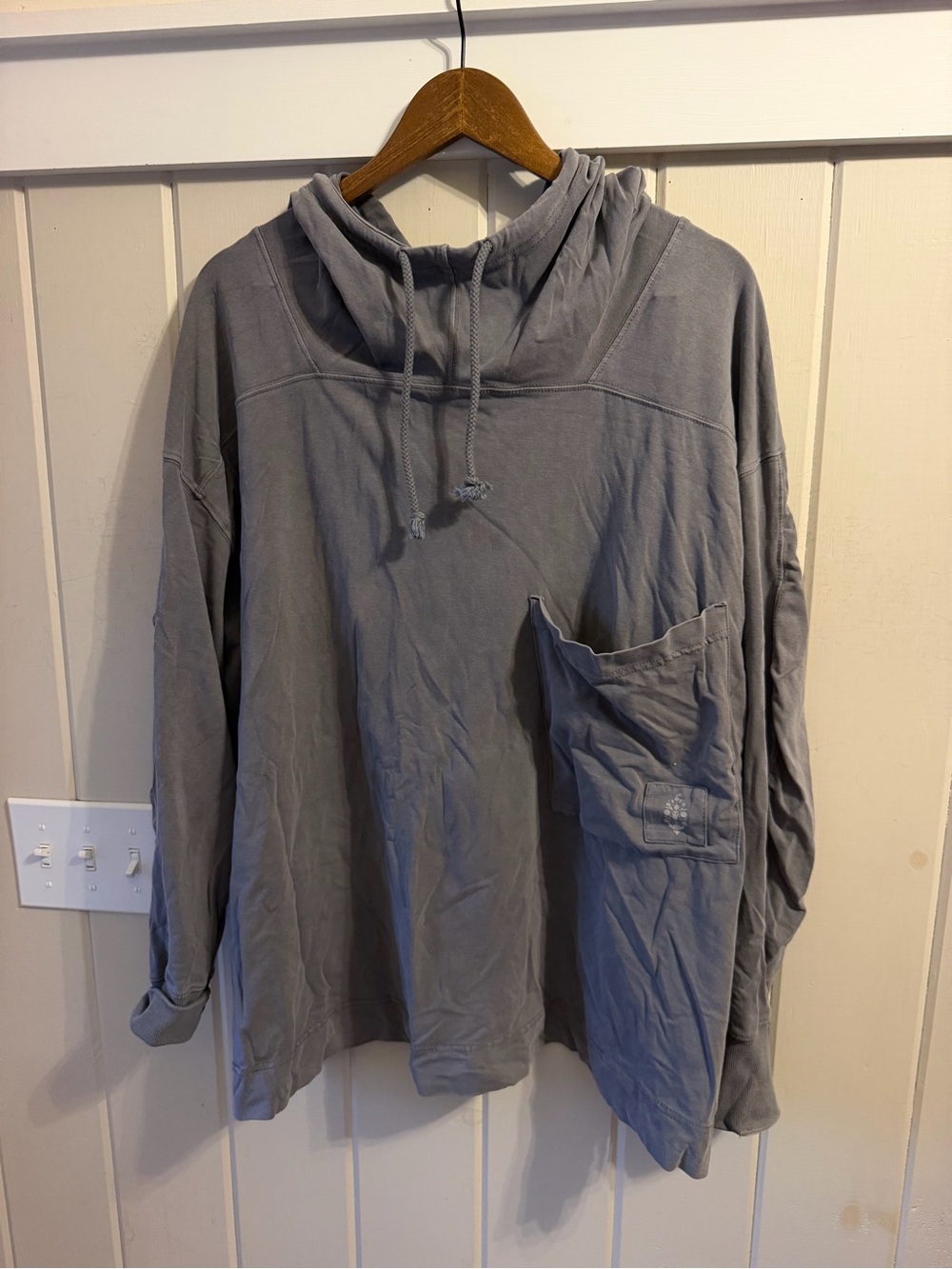 Free People Movement Women’s Gray Pullover Lightweight Oversized Hoodie, Size M